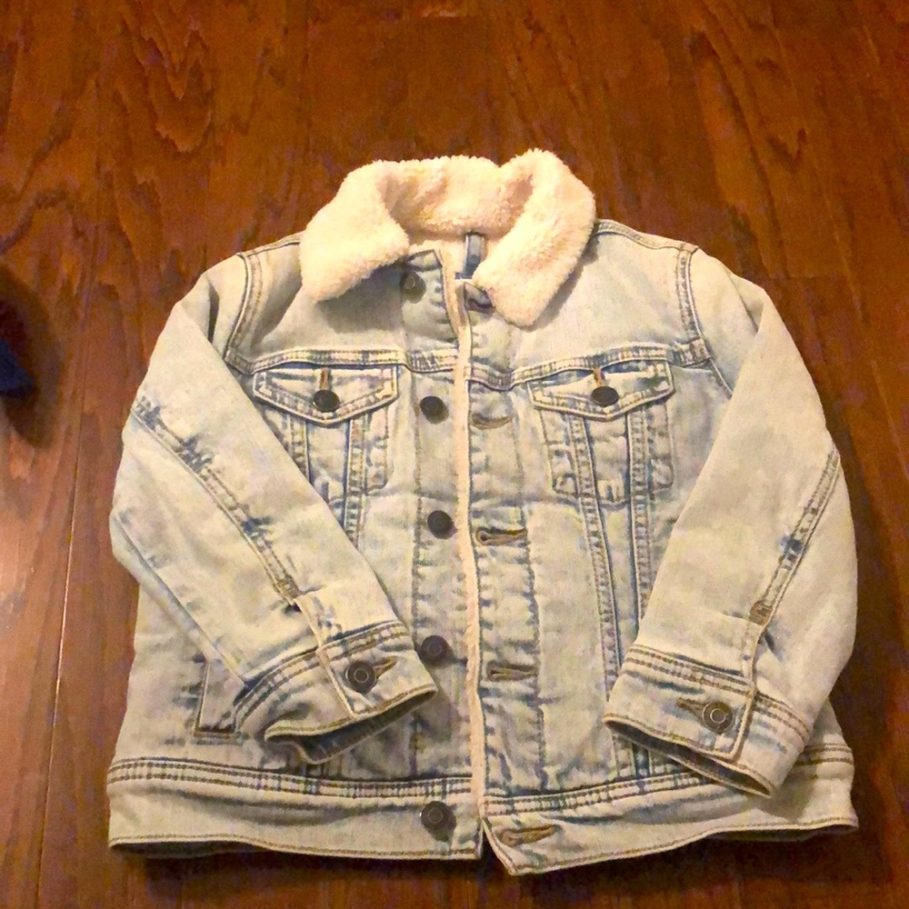 Abercrombie kids jean sherpa jacket